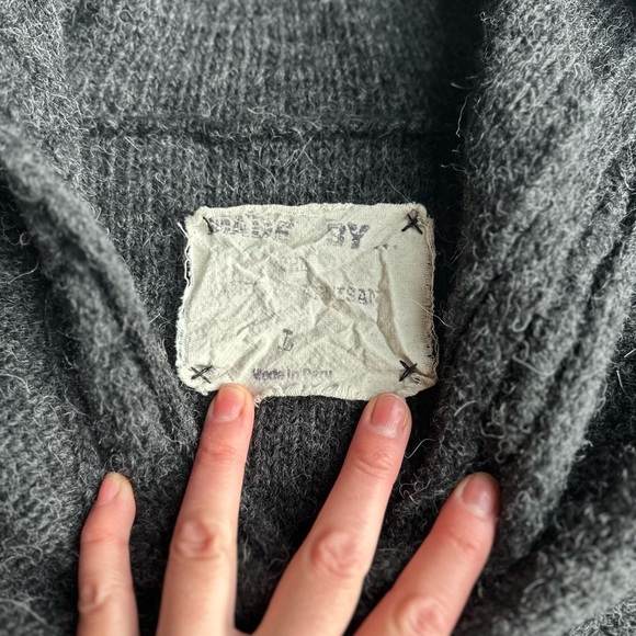 Andean Artisan Hand Made Hoodie L Alpaca Wool - Picture 2 of 12